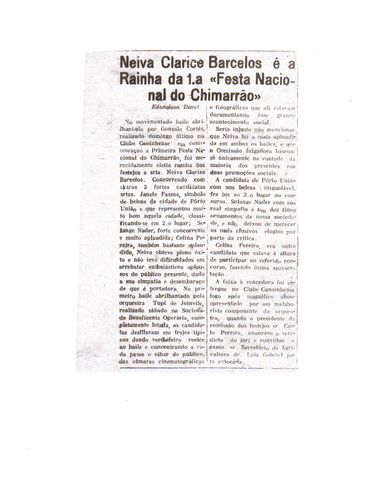 Rainha do chimarrao Neiva Barcelos - Jornal.jpg
