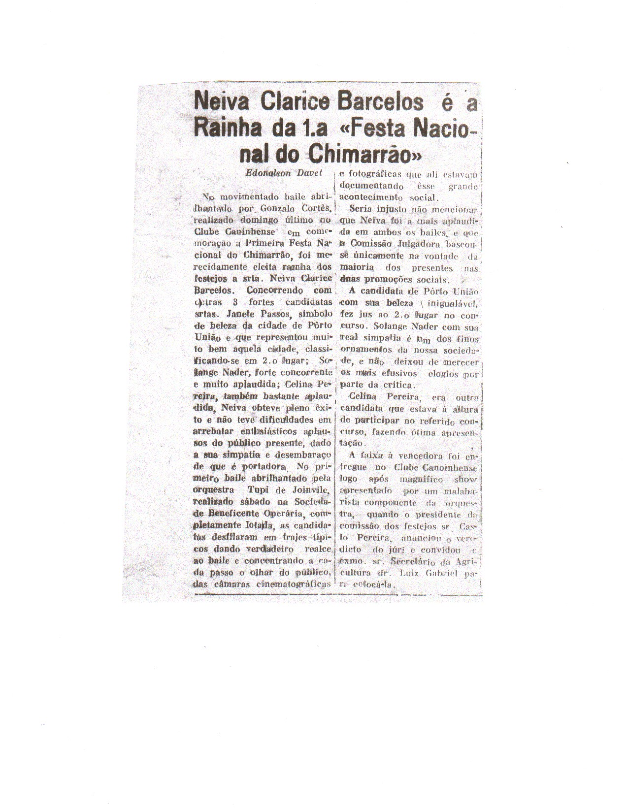 Rainha do chimarrao Neiva Barcelos - Jornal.jpg