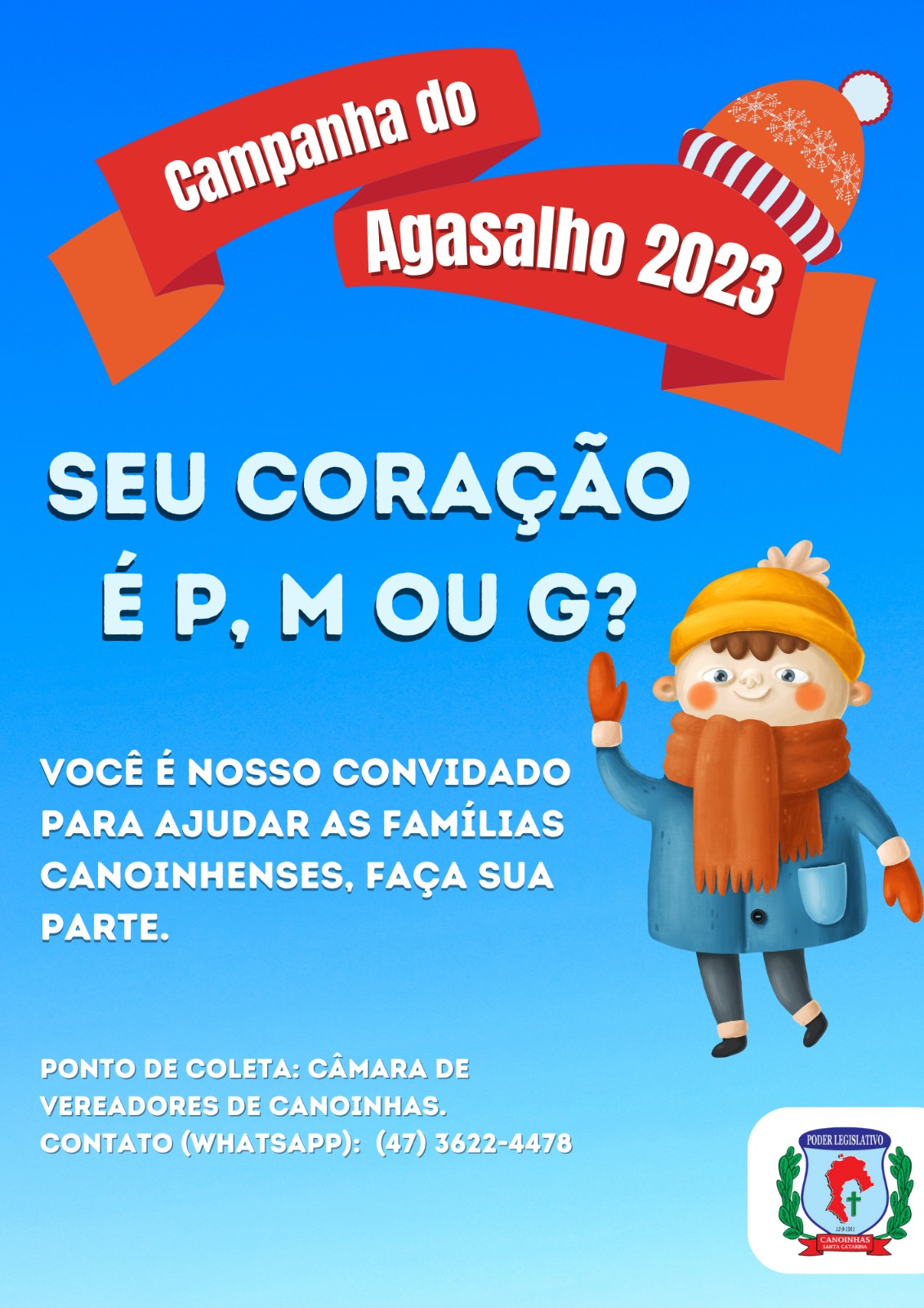 Câmara de vereadores de Canoinhas inicia Campanha do Agasalho 2023