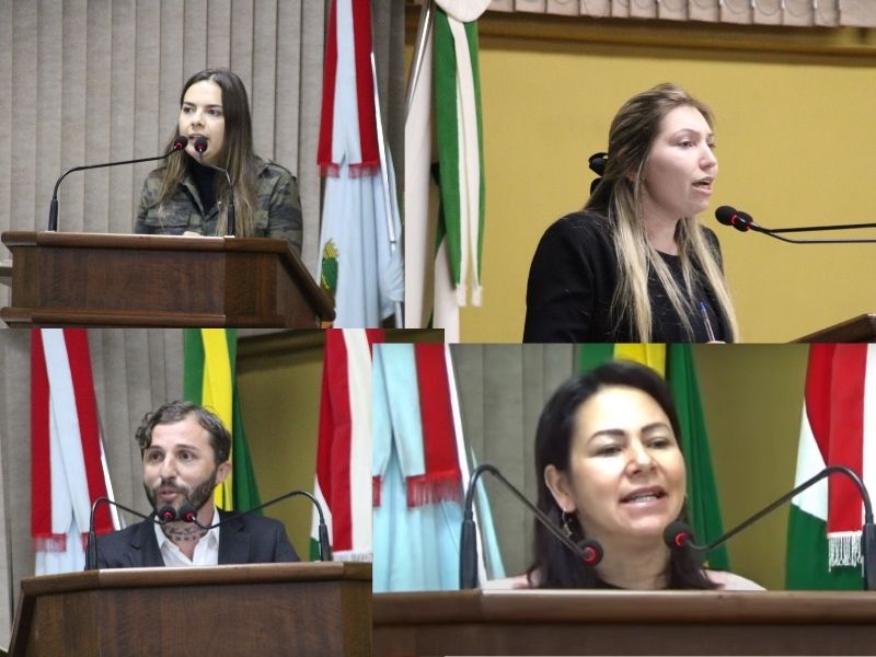 Vereadores Tati, Zenilda, Juliana e Homer fazem uso da Tribuna durante a 14ª Sessão Ordinária